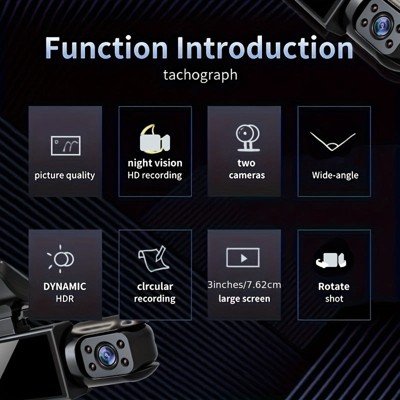 M8 Dash Cam - 32GB Memory, Auto Mode