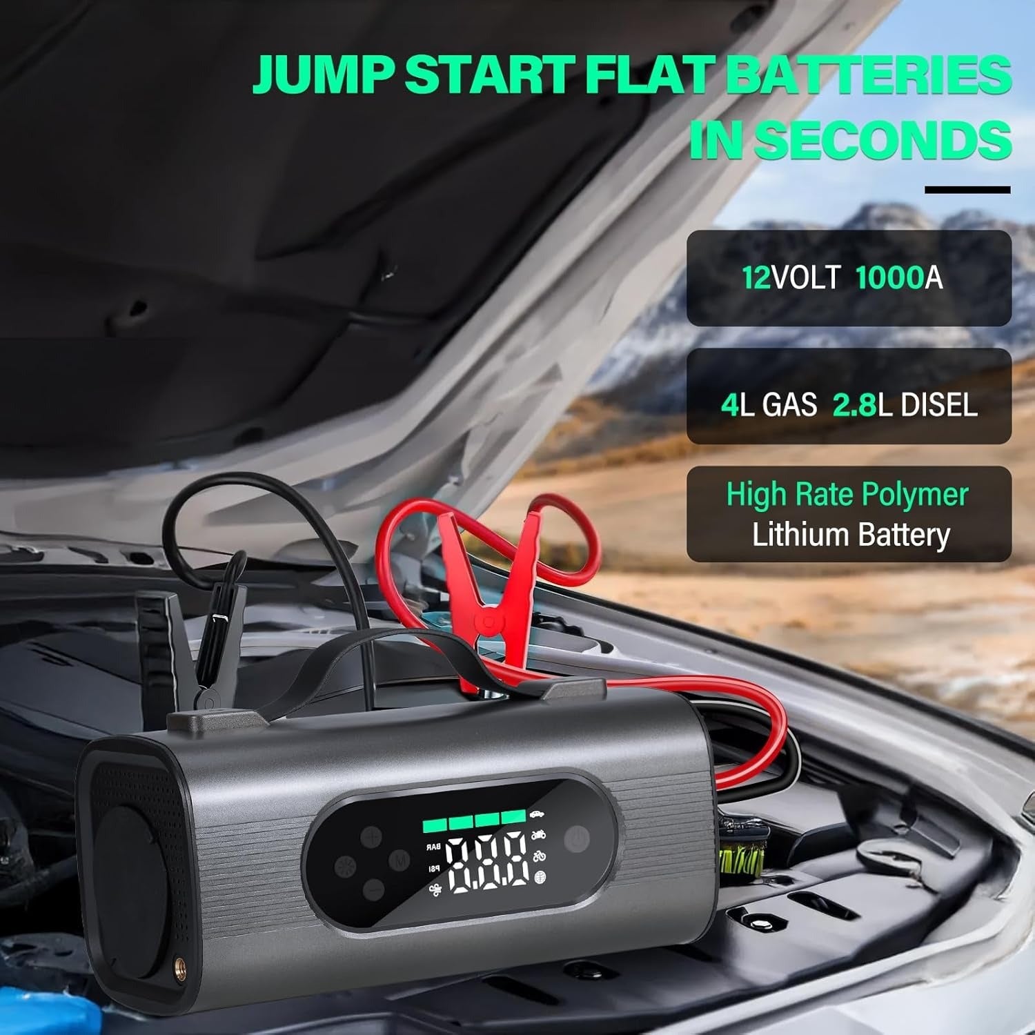 12V Jump Starter - 150 PSI Air Compressor