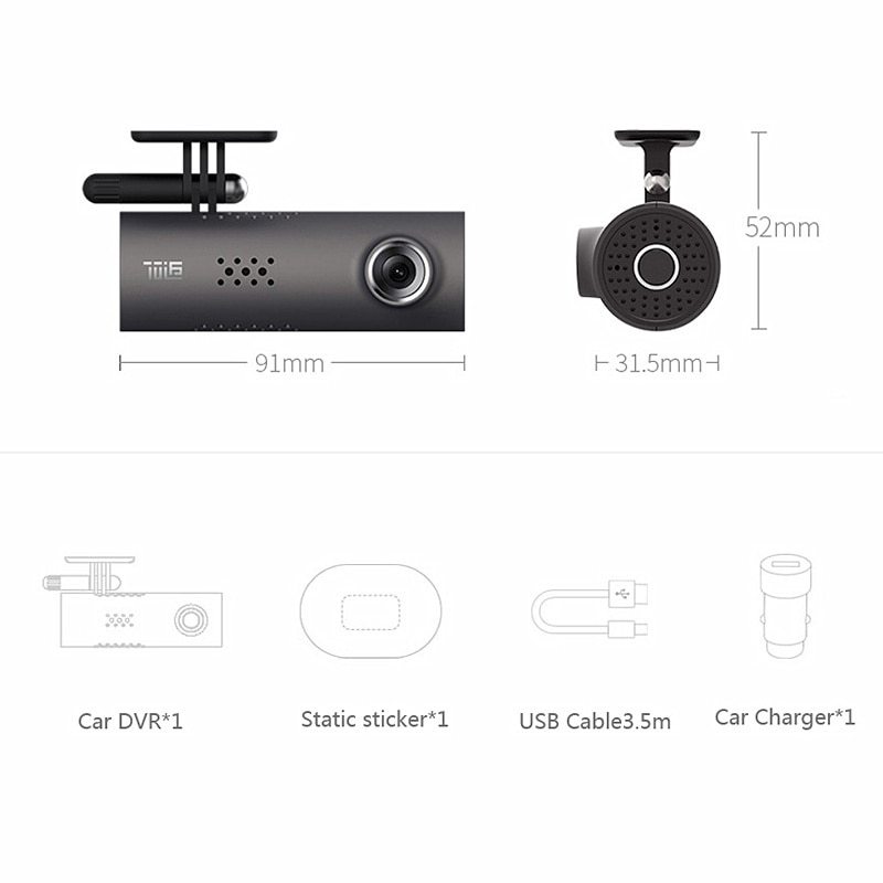 CruzeFree DriveGuard WiFi Dash Cam - 1080P HD, 130° Wide Angle, G-Sensor