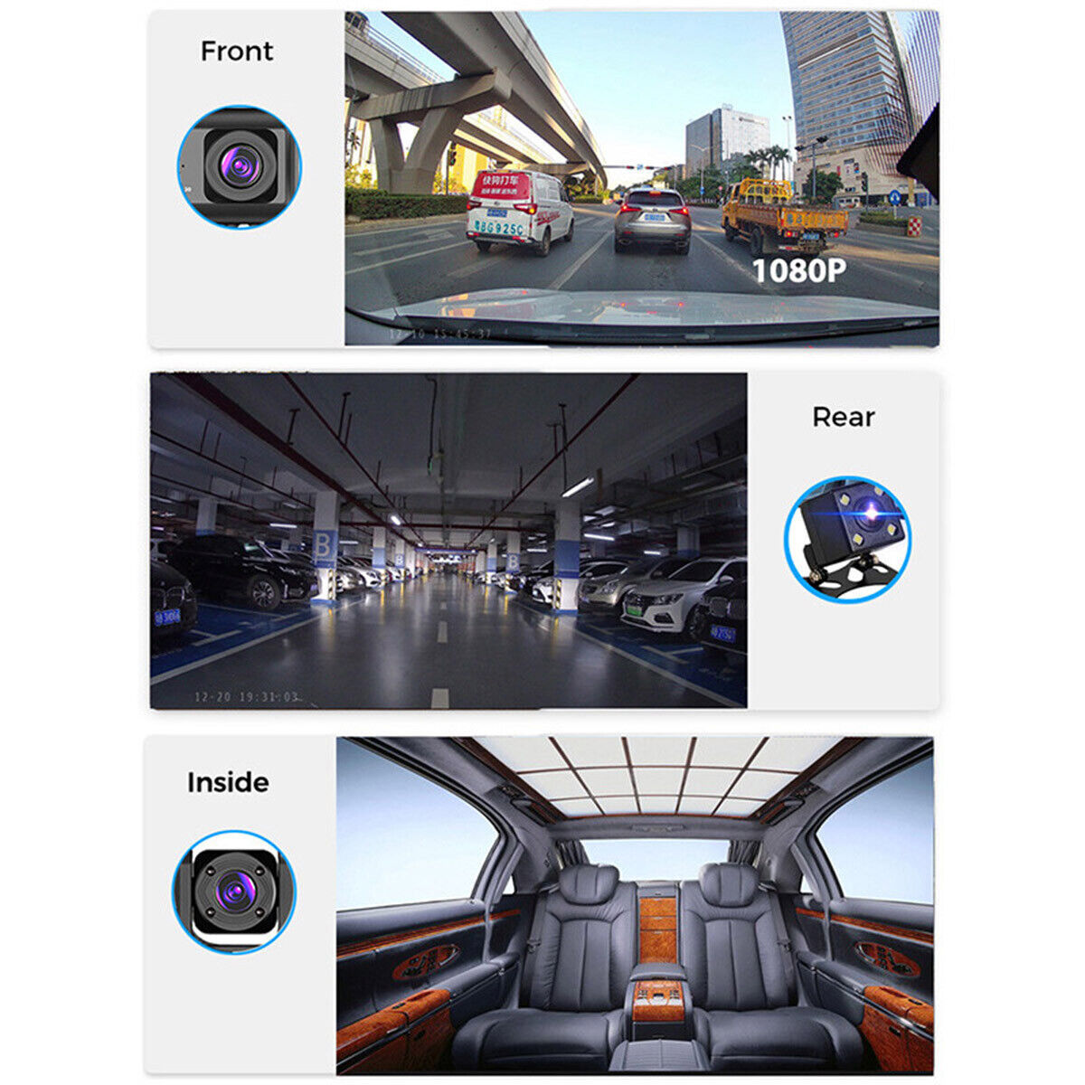 DualView Pro Dash Cam - Full HD Front & Rear Recording, Parking Mode