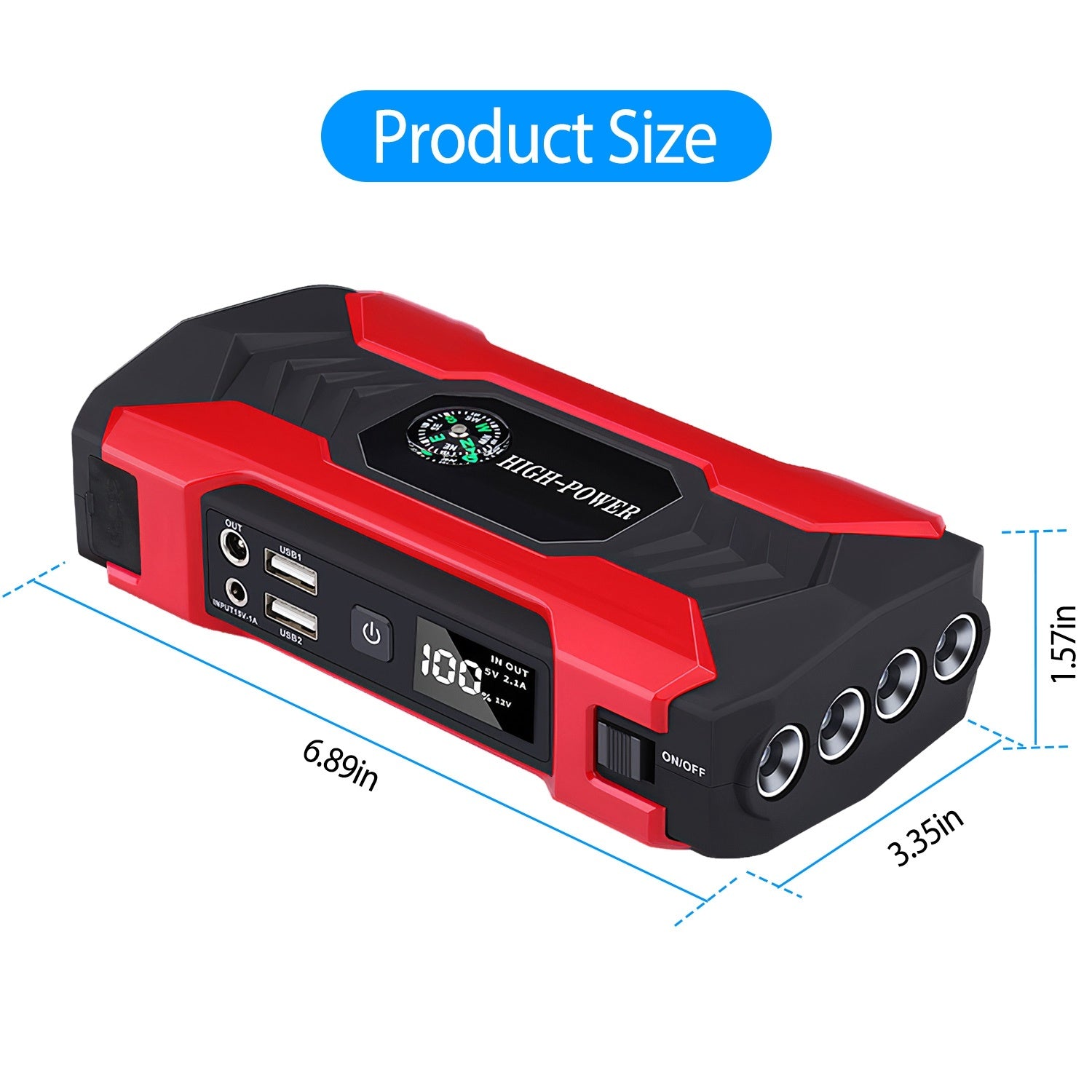 800A Jump Starter - 28000mAh Battery