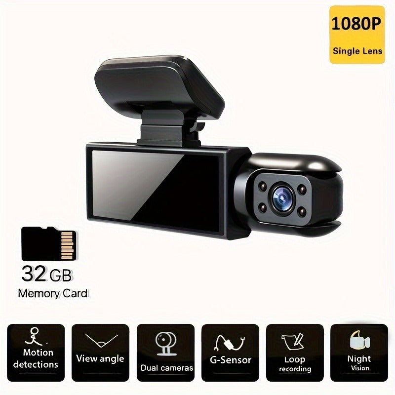 M8 Dash Cam - 32GB Memory, Auto Mode