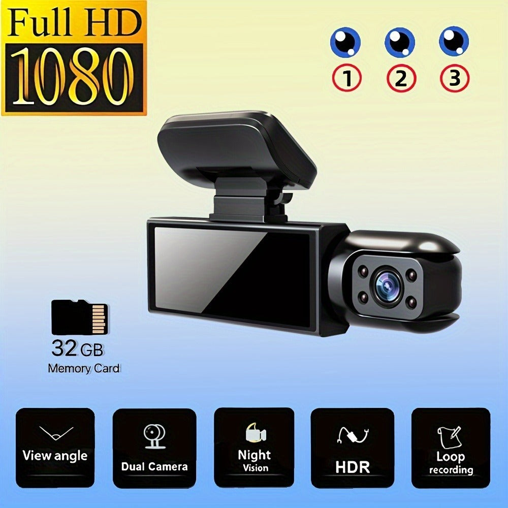 M8 Dash Cam - 32GB Memory, Auto Mode