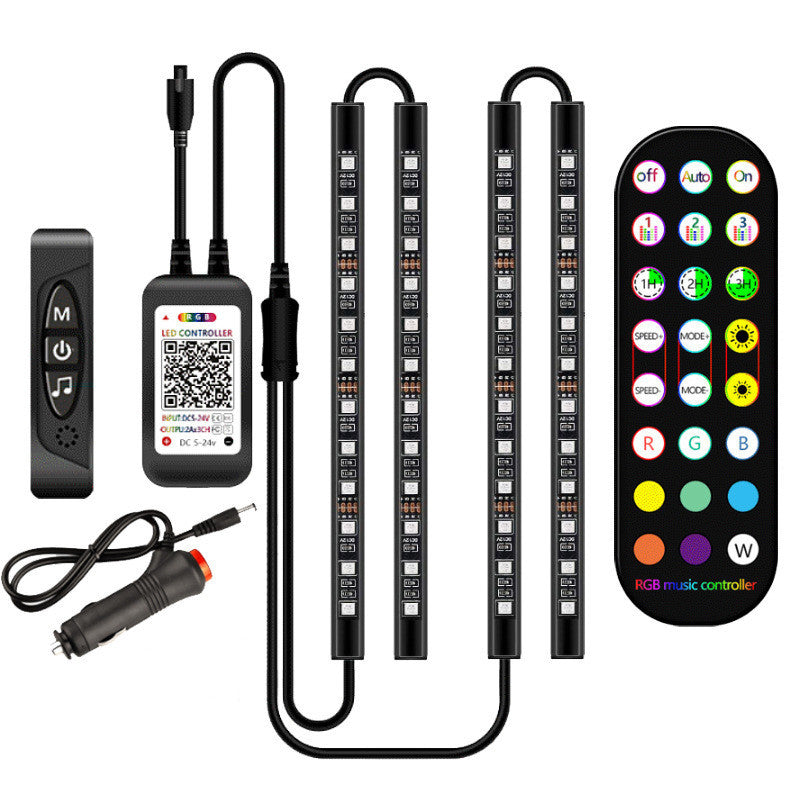 NeonFlex Car Interior Lights - Waterproof LED Strips with Remote Control