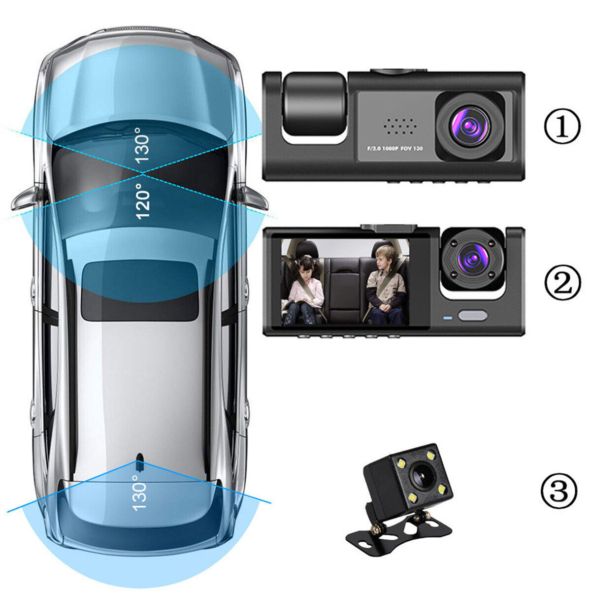 DualView Pro Dash Cam - Full HD Front & Rear Recording, Parking Mode