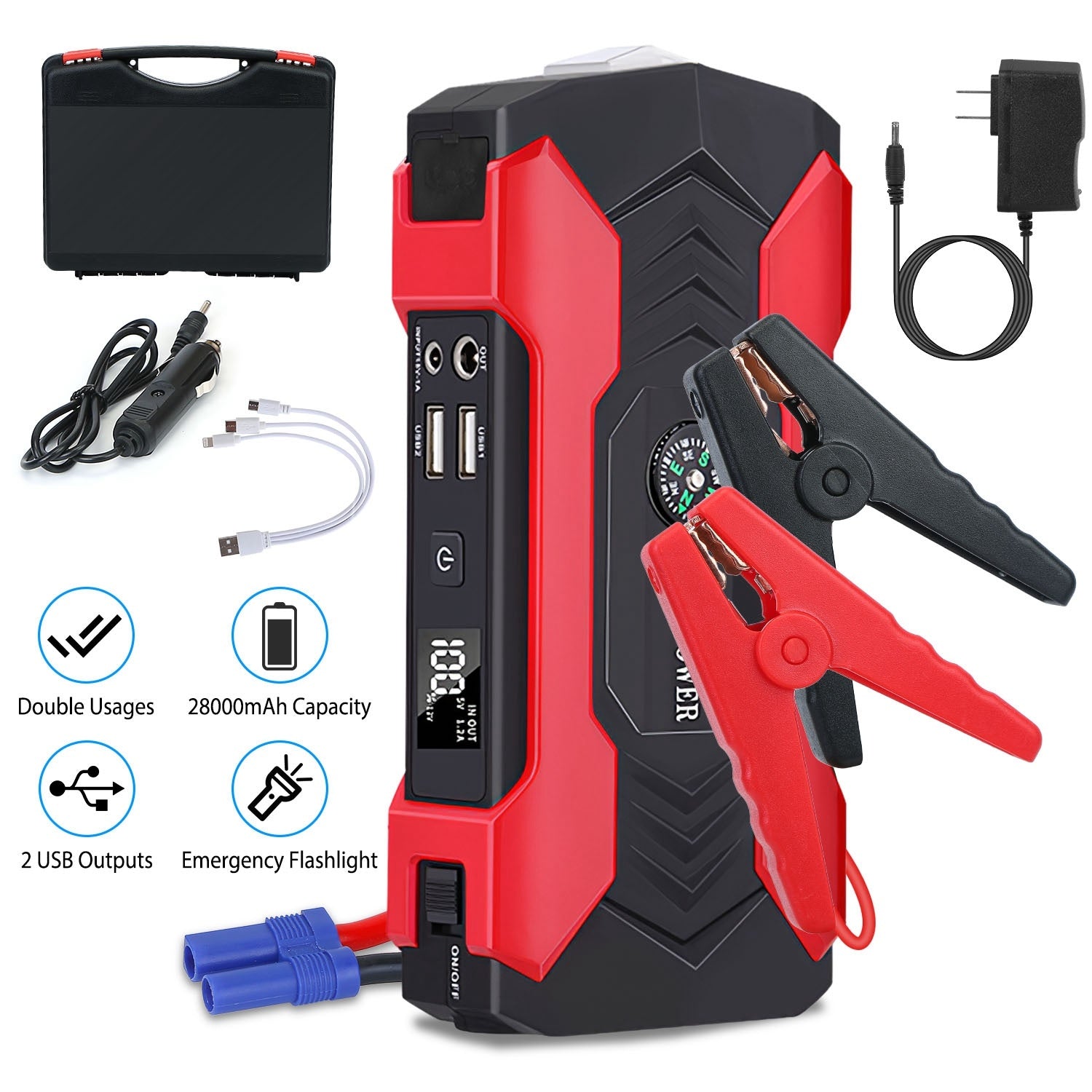 800A Jump Starter - 28000mAh Battery