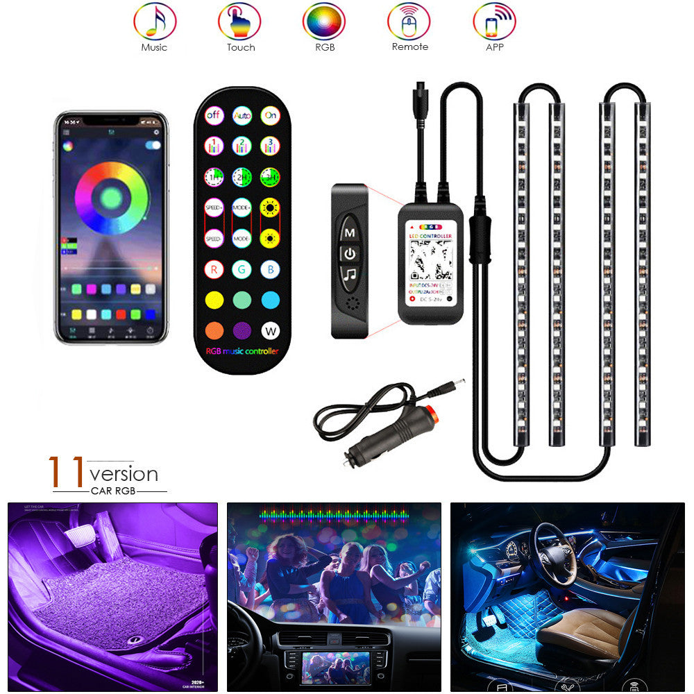 NeonFlex Car Interior Lights - Waterproof LED Strips with Remote Control