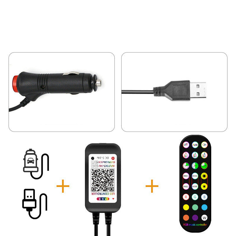 NeonFlex Car Interior Lights - Waterproof LED Strips with Remote Control